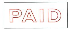 DIXON STAMP PAID 016 RED